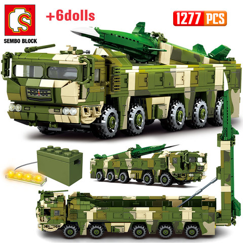 SEMBO WW2 Missile Trucks Vehicle Model Building Blocks City Military Battle Army Car Soldier Figures Bricks Toys For Children ► Photo 1/6