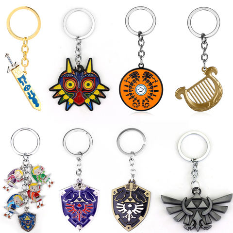 Game Legend of Zelda Keychain Master Skyward Sword Majora Mask Breath Wild Eye Keyring Key Chains Hylian Shield Harp Key Rings ► Photo 1/6