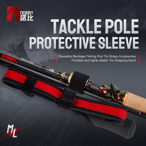 Noeby Fishing Rod Holder Belt Strap Tackle Pole Protective Sleeve M/L Reusable Bandage Fishing Rod Tie Straps ► Photo 1/6