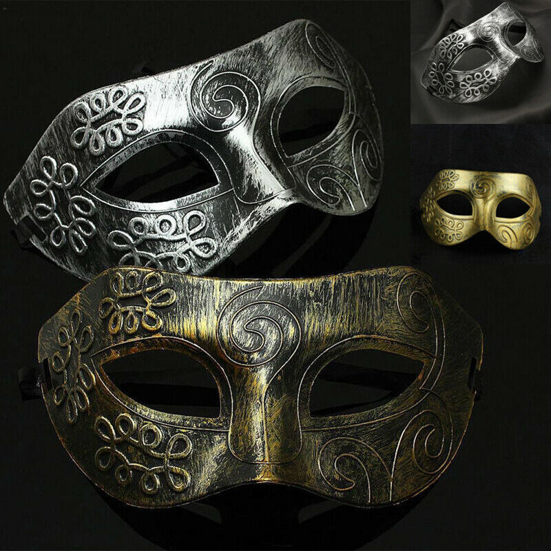 Buy Online 1pc Party Face Mask Men Burnished Antique Silver Gold Upper Half Face Venetian Mardi Gras Masquerade Party Ball Mask For Adults Alitools