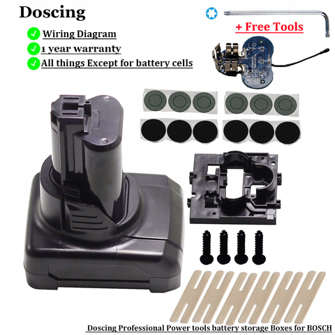 BAT411 BAT420 Li-ion Battery Plastic Case PCB charging Protection Board Box For Bosch 10.8V 12V BAT412A BAT413A Lithium Tool ► Photo 1/6