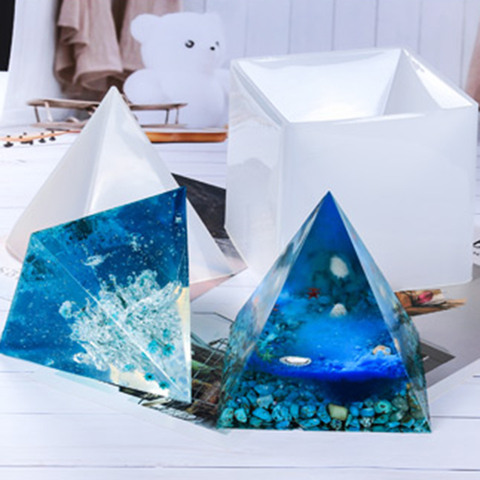 DIY Pyramid Shaped Silicone Mold Crystal Epoxy Resin Molds