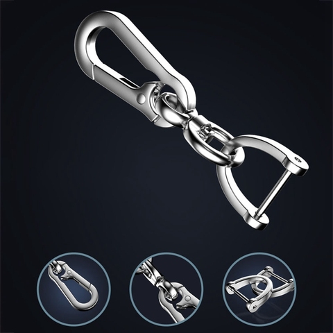 Car Keychain Creative Simple Strong Carabiner Shape Keyring Climbing Hook Key Stainless Steel Man Unisex Gift Auto Interior ► Photo 1/6