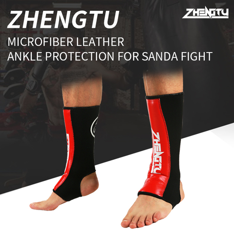 ZHENGTU 1 Pair MMA Boxing Shin Guards Ankle Support Men Women Kickboxing Equipment Karate Protectors Sanda Muay Thai Legging ► Photo 1/6