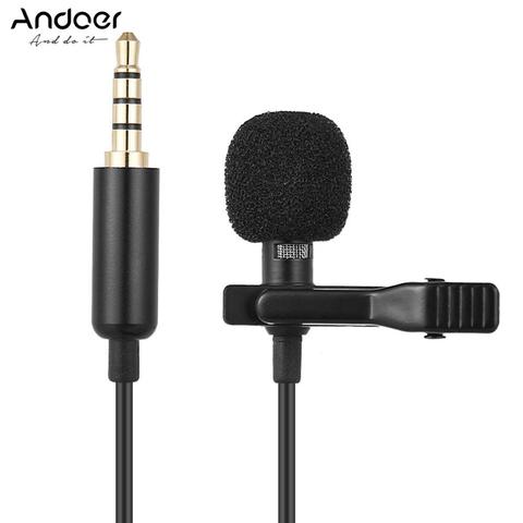 Andoer 1.45m Mini Portable Microphone Condenser Clip-on Lapel Lavalier Mic Wired Mikrofo/Microfon for Phone for Laptop ► Photo 1/6