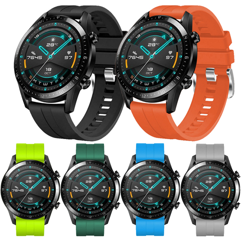 For huawei watch gt 2 strap silicone watchband sports replacement wrist strap for Huawei watch gt2 42mm 46mm bracelet band ► Photo 1/5