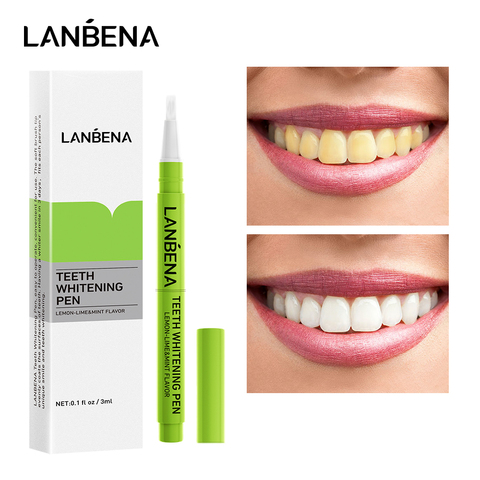 LANBENA Teeth Whitening Pen Lemon Lime Hygiene Gel Effective Remove Stains Cleaning Bleaching Safety Whitener Tools Oral Care ► Photo 1/6