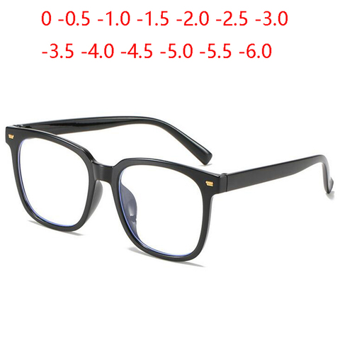 Big Frame Anti Blue Rays Square Minus Lens Diopter Glasses Women Fashion Student Myopes Lunettes 0 -0.5 -1.0 -1.5 -2.0 To -6.0 ► Photo 1/6