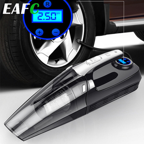 4 in 1 Multi Function Portable Car Handheld Vacuum Cleaner Digital display Dual Use Car Auto Inflatable Pump Air Compressor Pump ► Photo 1/6