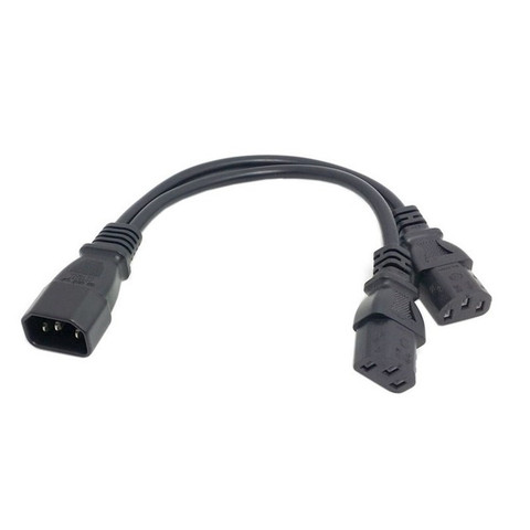 Wholesale 1pcs Single C14 to Dual C13 5-13R Short Power Y Type Splitter Adapter Cable Cord 35cm ► Photo 1/1