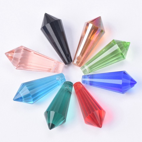 10pcs 20x8mm Teardrop Bicone Prism Faceted Crystal Glass Loose Crafts Pendants Beads lot for DIY Jewelry Making Findings ► Photo 1/4