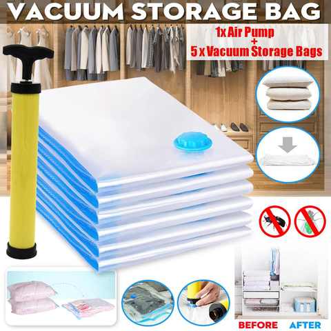 Vacuum Storage Bags For Clothes Storage An Organizer - - Plastic