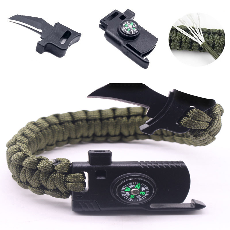 Multi-function Survival Bracelet Paracord Military Emergency Camping Rescue 