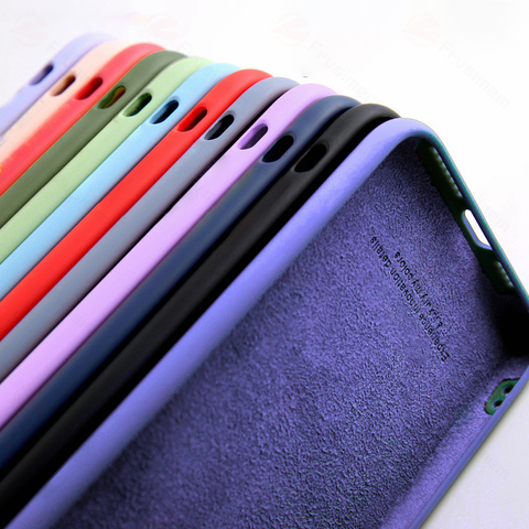 Cover Liquid Silicone Case For XiaoMi Mi 9 9T Pro 9 Lite 8 8 SE Mi 10 Lite Pro Note 10 Pro lite Mi A3 10T Soft Solid Candy Case ► Photo 1/6