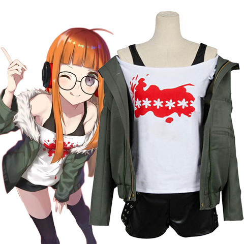 Game Persona 5 Futaba Sakura Cosplay Costume Women Girls Halloween Full Set P5 Uniform Suit Casual Coat Jacket Shirt ► Photo 1/6