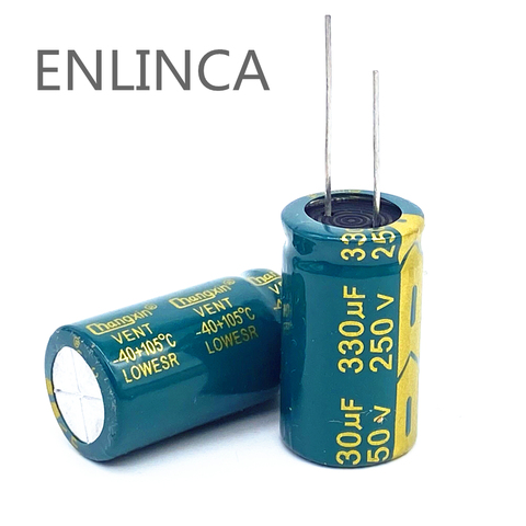 2pcs/lot T27 high frequency low impedance 250v  330UF aluminum electrolytic capacitor size 18*35 330UF 20% ► Photo 1/1