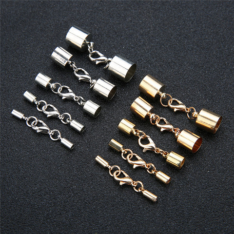 10set End Clasps Caps Connectors Fit 3/4/6/8/10mm Cords Lobster Clasps Gold Color Metal Leather Cord Clasp for Jewelry Making ► Photo 1/5