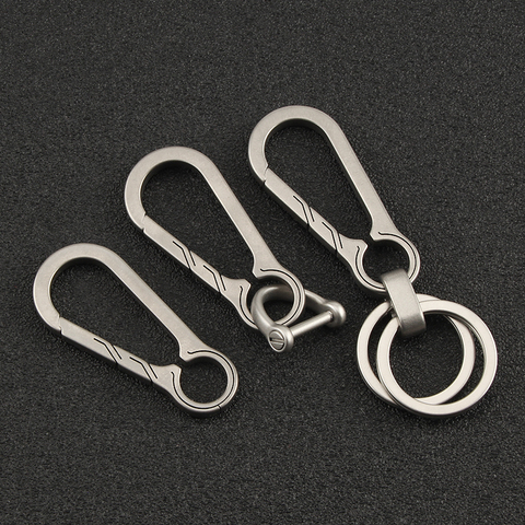 Titanium Buckles EDC Outdoor Tool Titanium Alloy Keychain Tiranium Buckle Key Ring Car Accessories ► Photo 1/6