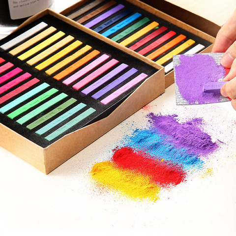 24/36/48/64 Colors Pastel Colored Chalk Drawing Crayon Set Chalk