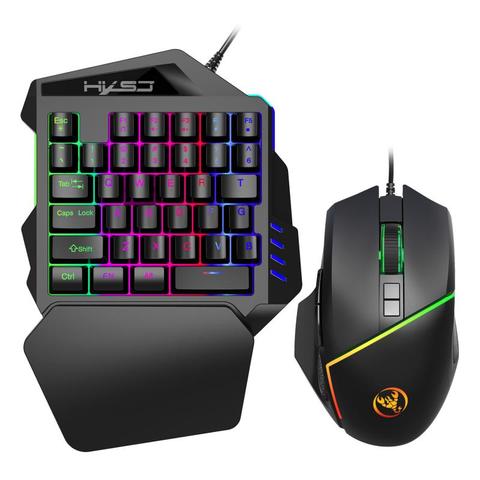 Mobile Phone PUBG One-Handed Game Mechanical  Keyboard & Mouse Mechanical Wired Mouse Keyboard Set Game Laptop Computer Mouse ► Photo 1/6
