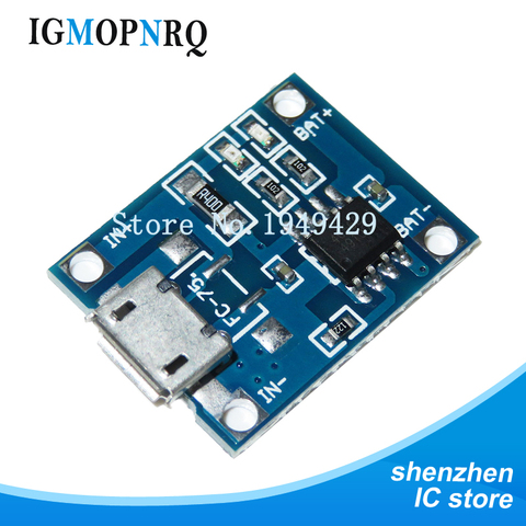 5pcs USB 5V 1A 18650 TP4056 Lithium Battery Charger Module Charging Board With Protection Dual Functions 1A Li-ion ► Photo 1/2