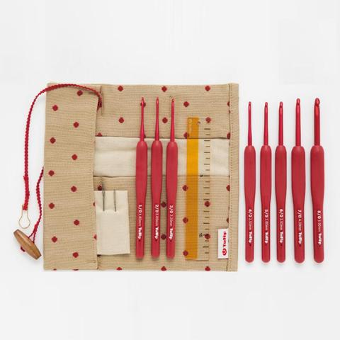 Tulip TED-001 ETIMO Red Crochet Set with Cushion Grip 1.8MM,2.0MM, 2.2MM, 2.5MM, 3.0MM, 3.5MM,4.0MM, 5.0MM,5.5MM 10MM,12MM,15MM ► Photo 1/6