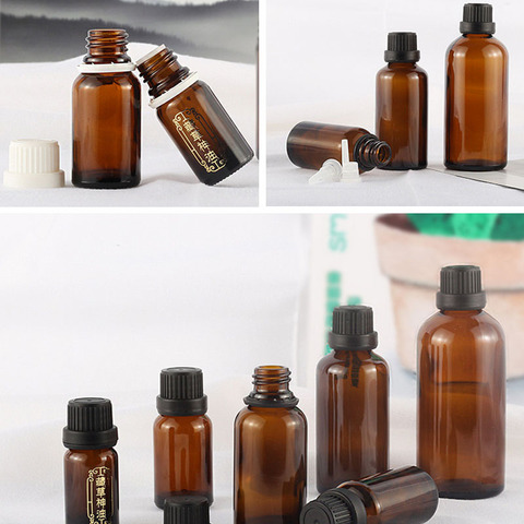 6pcs 5ml/10ml/15ml/20ml/30ml Amber Brown Glass Euro Dropper Bottles Essential Oil Liquid Aromatherapy Pipette Vials Containers ► Photo 1/6