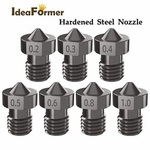 3D Printer Parts Hardened Steel Die Steel Nozzle 1.75mm 0.2/0.3/0.4/0.5mm For Printer Ender3 E3D Hot End Titan extruder prusa i3 ► Photo 1/6