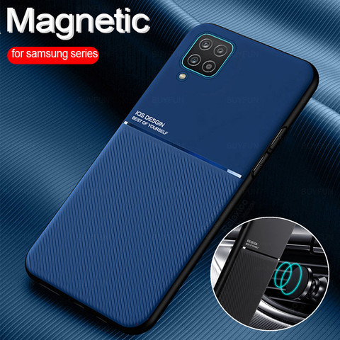 Matte Leather Case For samsung a12 Cases For samsung galaxy a12 a 12 Phone Covers for samsunga12 Magnetic Car Holder Cover Coque ► Photo 1/6