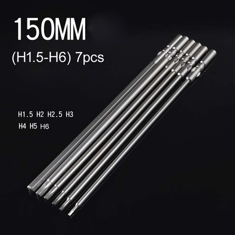 7PCS S2 Steel Magnetic 801 Electric 5mm Round Shank 150mm Length Hexagon Screwdriver Bit Set Hand Tool H1.5 H2 H2.5 H3 H4 H5 H6 ► Photo 1/6