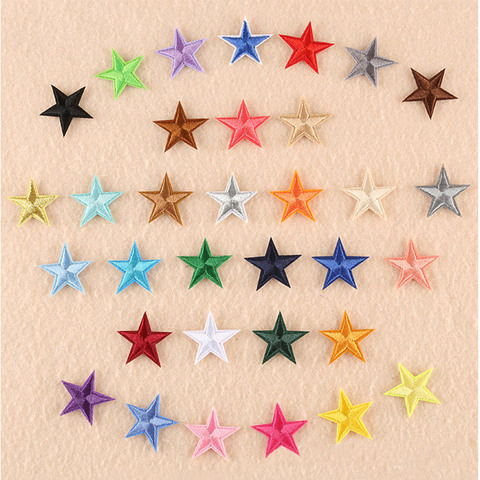 1Pc Stars Embroidered Patches Sew Iron on Clothing Gold Silver Red Black Blue Pink for Clothes Appliques Craft Sticker Stripes ► Photo 1/6
