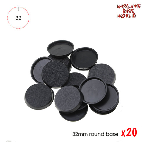 20PCS 32mm Round bases for wargames and Gaming Miniatures plastic base ► Photo 1/1