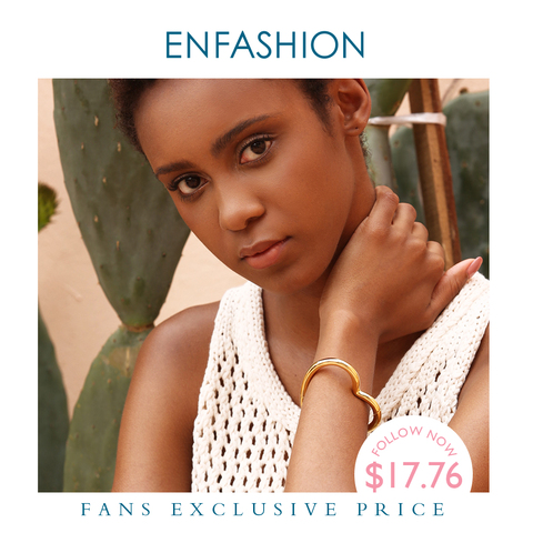 ENFASHION Heart Cuff Bangles For Women Accessories Gold Color Brass Bracelets Fashion Jewelry Friends Gifts 2022 Pulseira BC2006 ► Photo 1/6