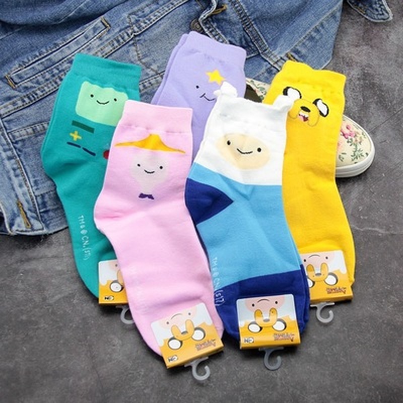 Adventure Time with Finn and Jake Animation Socks Women 4 Pairs Cartoon Socks
