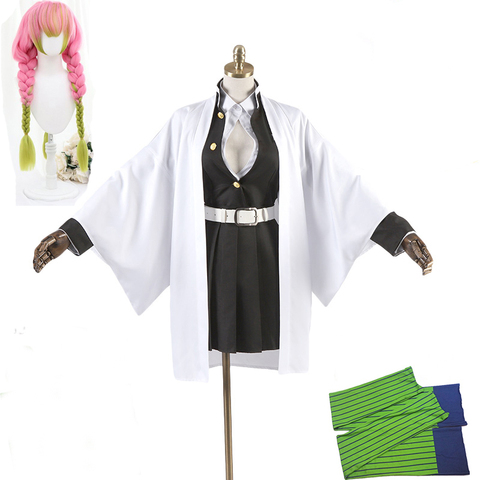 Anime Demon Slayer Kimetsu No Yaiba  Kanroji Mitsuri Cosplay Costume Halloween Kimono Cloth ► Photo 1/5