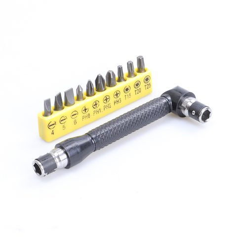 10 in 1 Angle Dual Head L-shaped Mini Socket Wrench 1/4