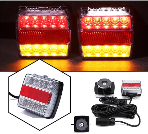 16 LED Double Color High Brightness Magnetic Rear Tail Light Kit For Truck Trailer Lorry Bus 12V ► Photo 1/6