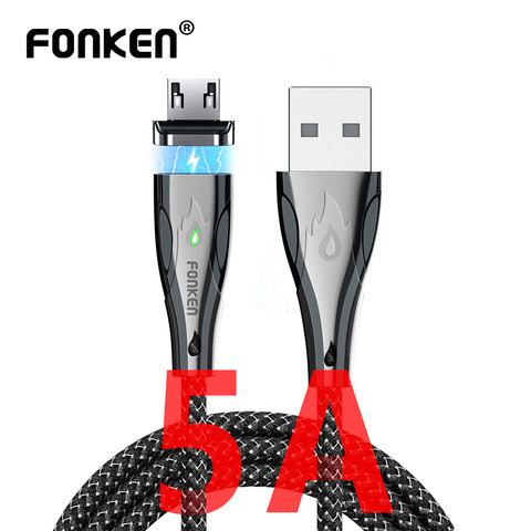 Type C Magnetic Cable Micro USB Magnet Phone Cable Zinc Alloy 5A Fast Charging for Phone Cord 1m 2m Type-C Data Wire ► Photo 1/6
