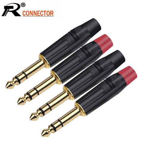 2PCS Stereo 6.35MM Jack 6.3MM Male Plug Soldering Wire Connector 1/4 Inch Stereo Microphone Plug Jack Connector ► Photo 1/6