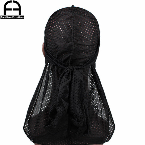 Summer Men Mesh Durag Breathable Long Tail Durags Bandanas for Men Wave Do DuRag Rags ► Photo 1/6