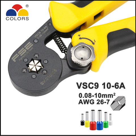 VSC9 10-6A  mini-type self-adjustable crimping plier FASEN tool A.W.G23-7 hexagonal crimp hand crimping length 180mm ► Photo 1/6