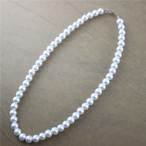 Pearl Necklaces For Women 8mm Simulated Pearl Chain Necklace Collier Femme Choker Wedding Bridal Jewelry Party Gifts Bijoux ► Photo 1/6