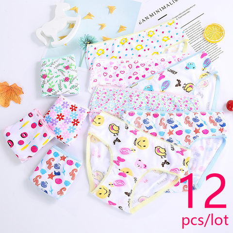 12Pcs/Lot Cotton Panties Girls Kids Short Briefs Children Underwear Child Cartoon Shorts Underpants Girl Panties Cute Summer New ► Photo 1/6