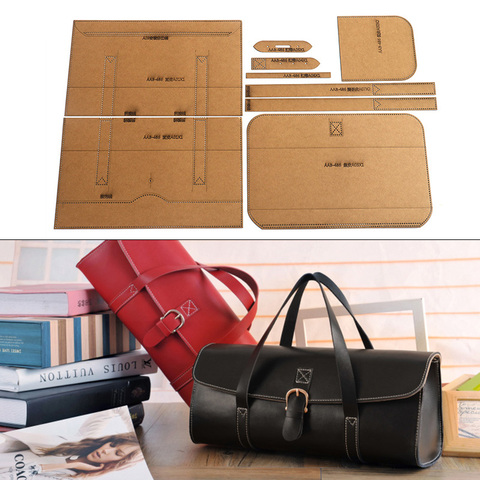 1Set DIY Kraft Paper Template New Creative Fashion Cylinder Bag tote Leather Craft Pattern DIY Stencil Sewing Pattern 34cm*14cm ► Photo 1/6