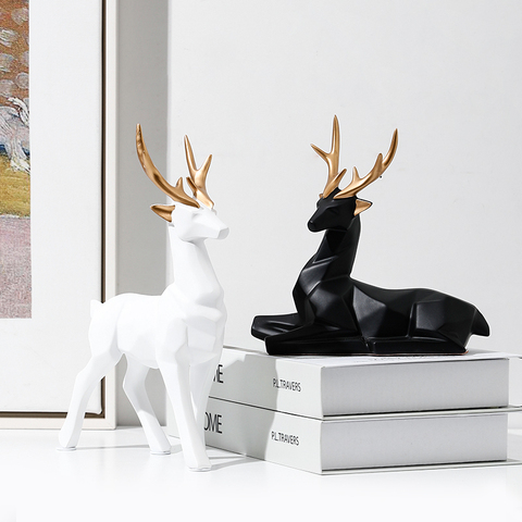 A Couple of Deer Ornaments /3pcs Elephant Statue Elk Sculpture Figurine Home Living Room Decor Perfect 3D Printing Technology ► Photo 1/6
