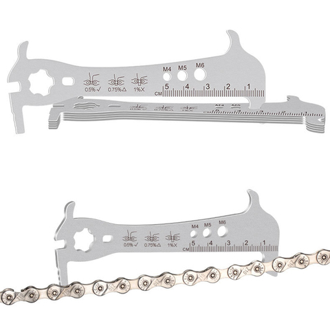 6 in 1bicycle Chain Measurer Wear Screw measurement Chain hook Stainless steel caliper Measuring instrument repair tool ► Photo 1/6