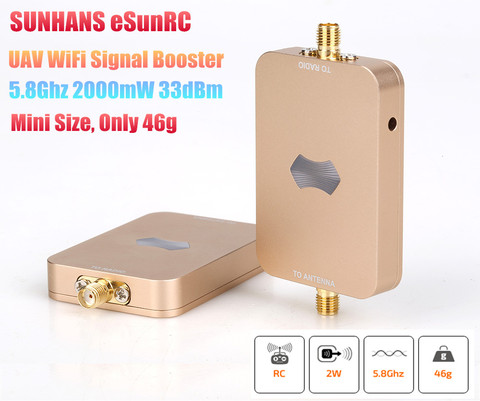 [Genuine] SUNHANS eSunRC SH-RC58G2W 2000mW 33dBm 5.8GHz Wireless Booster UAV WiFi Amplifier ► Photo 1/6