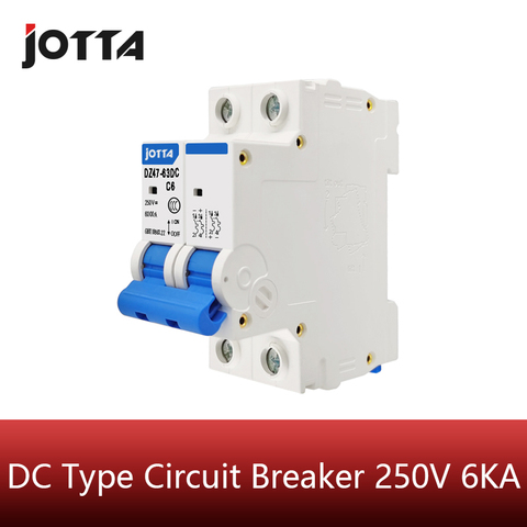 2P DC 250V Solar Mini Circuit Breaker  6A 10A 16A 20A 25A 32A 40A 50A 63A DC MCB for PV System ► Photo 1/5