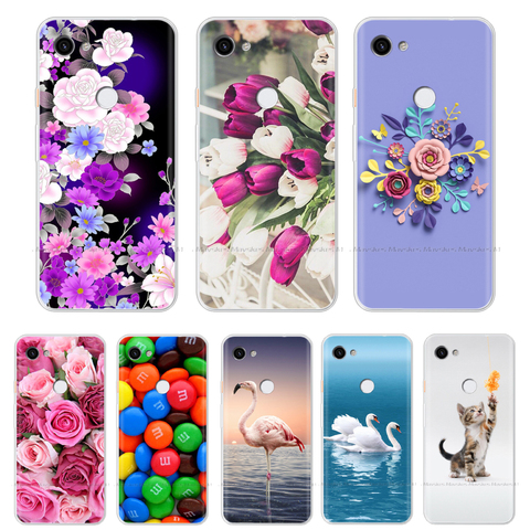 Silicone Case for Google Pixel 3A Shockproof Transparent Floral Women Cases For Google 3AXL 3 XL 3Xl Flower Girls Soft TPU Cover ► Photo 1/6