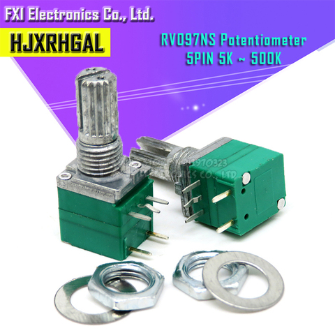 5pcs RV097NS 5K 10K 20K 50K 100K 500K B5K with a switch audio 5pin shaft 15mm  amplifier sealing potentiometer ► Photo 1/2